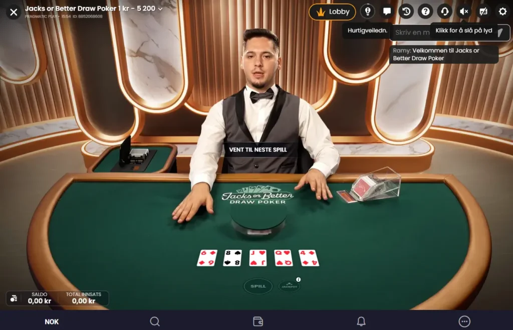 Jacks or Better Draw Poker hos Roll XO Casino